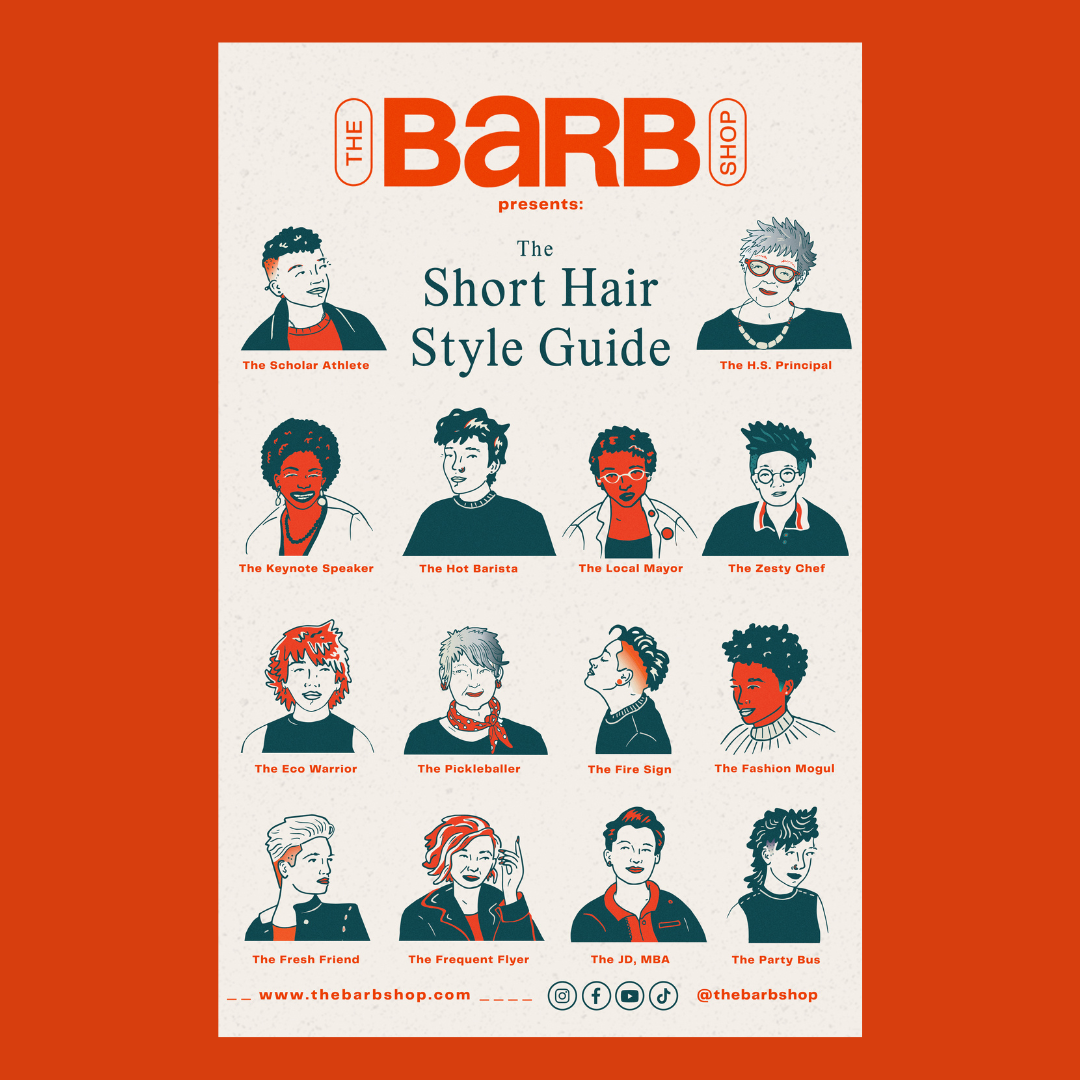 Short Hair Style Guide Poster (11x17 in)