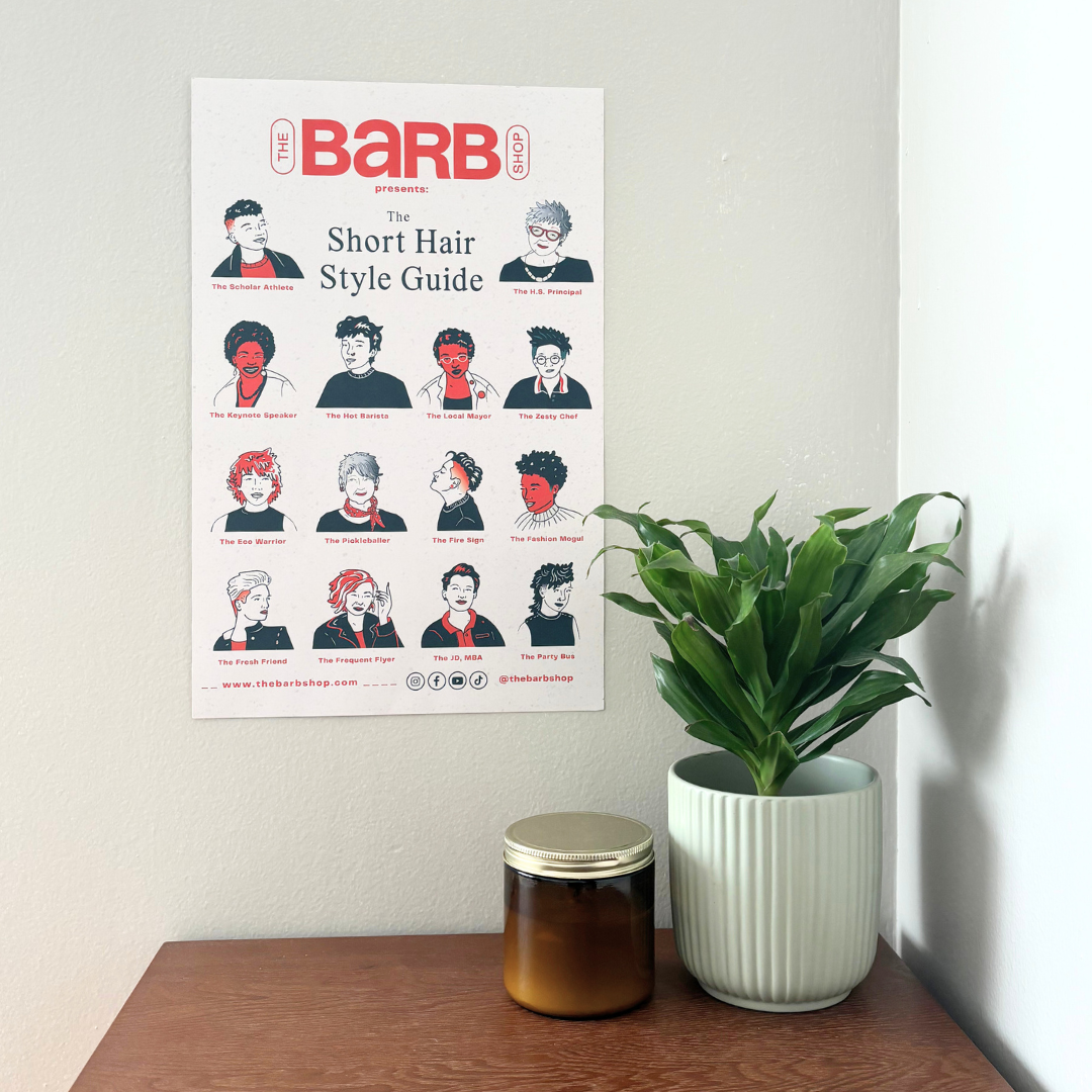 Short Hair Style Guide Poster (11x17 in)